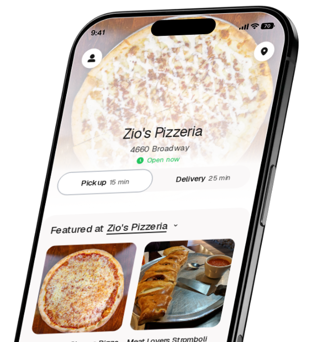 Zio's Pizzeria app preview