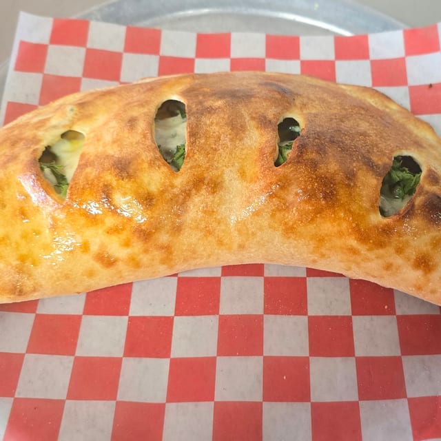 Spinach, Ricotta & Mozzarella Calzone.