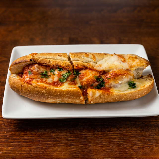 Meatball Parmigiana Sub.