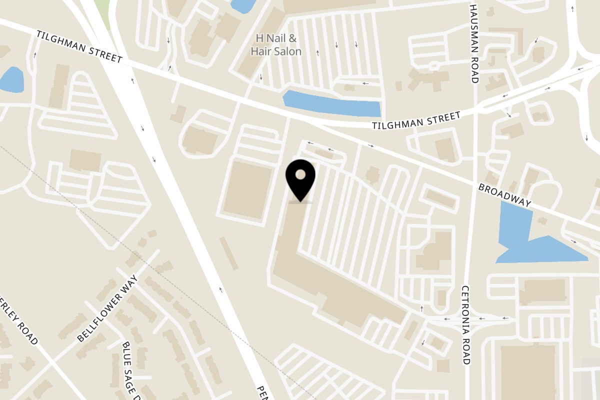 Map showing the location of Zio's Pizzeria on 4660 Broadway in Allentown